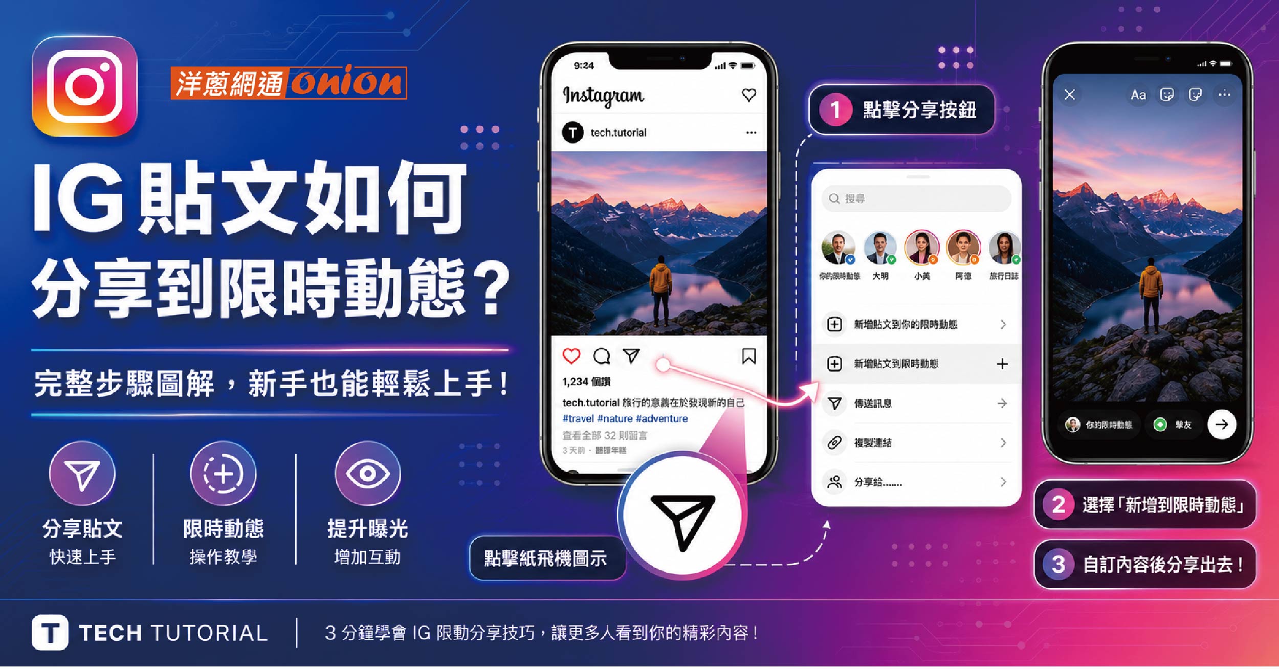 IG 轉發別人的貼文/限動功能