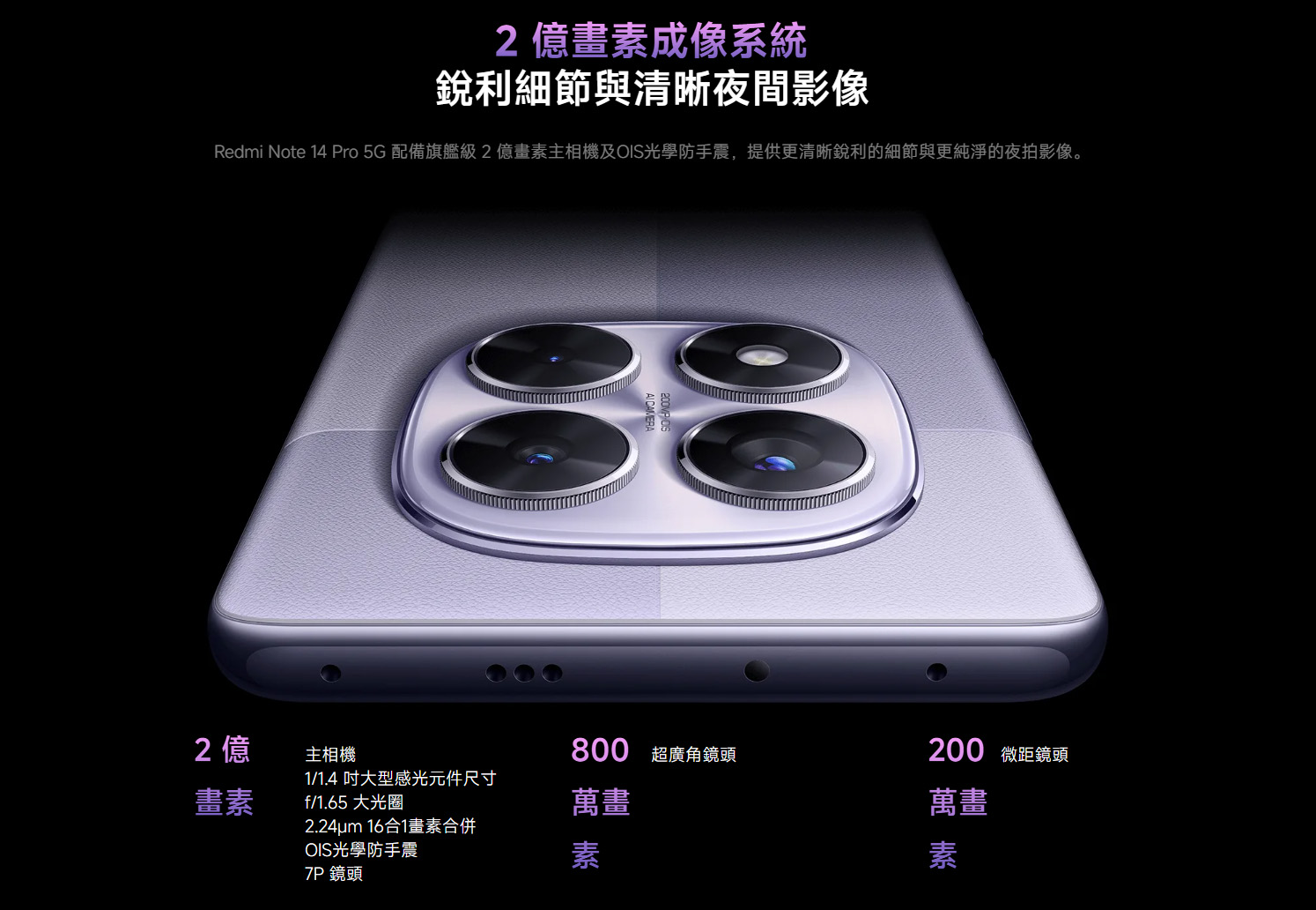紅米note 14 pro 5G 相機規格