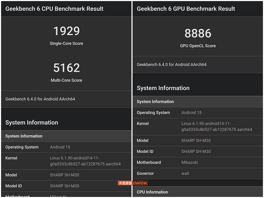 GeekBench 跑分