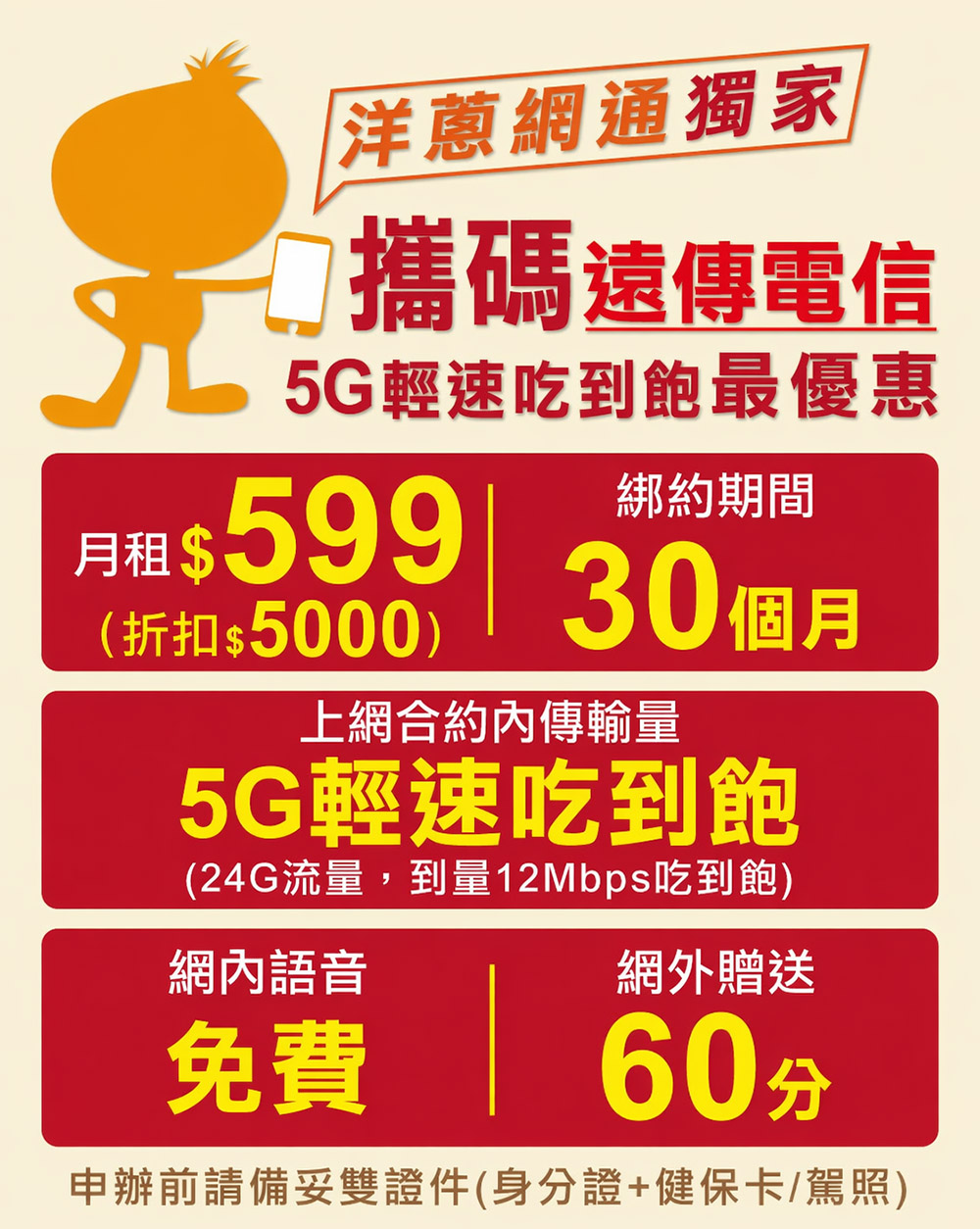 洋蔥網通提供的2026年最新遠傳電信攜碼優惠方案