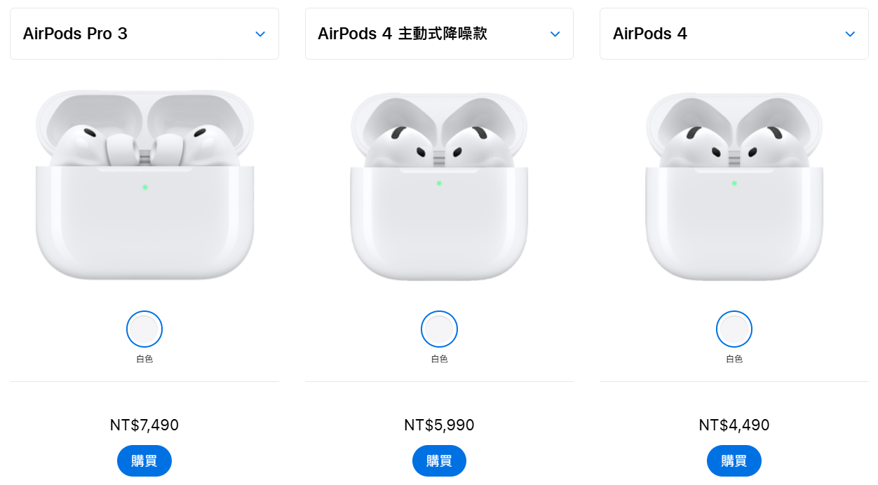 Airpods Pro 3代、Airpods 4比較